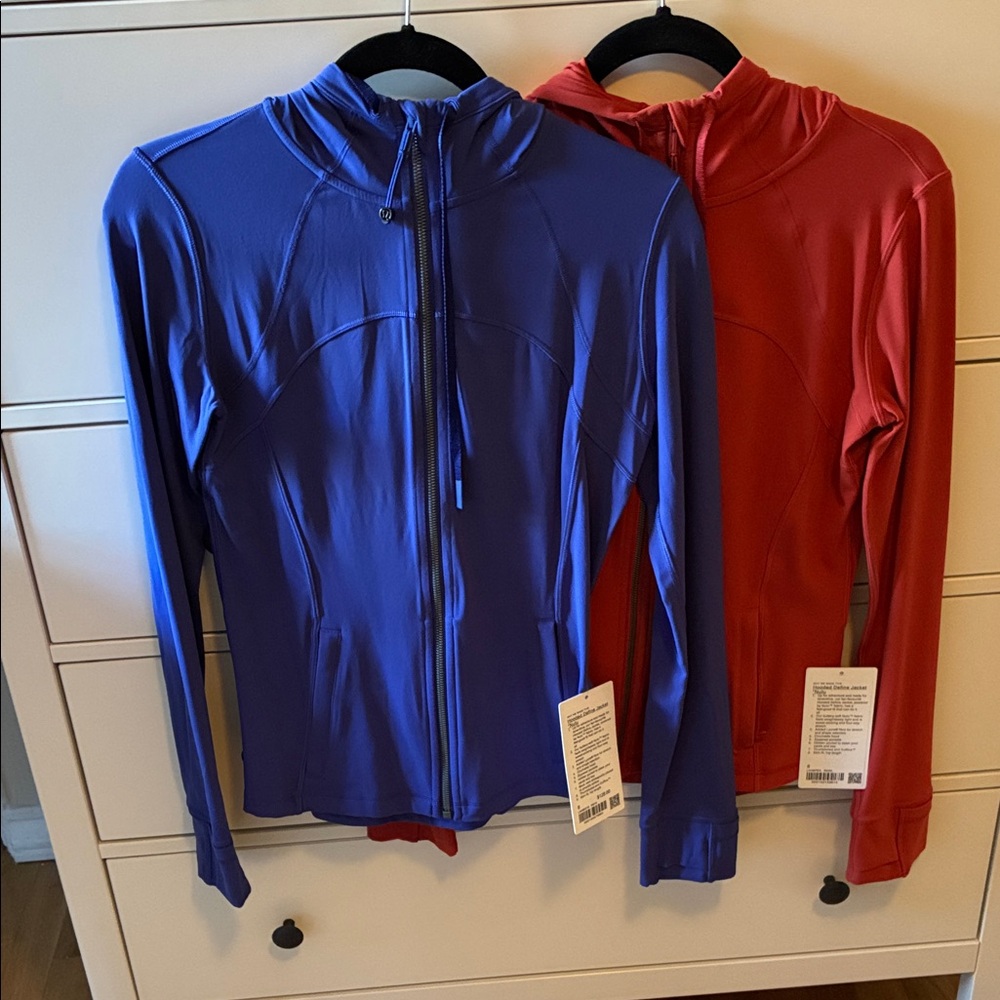 Bundle of 2: lululemon athletica hooded define deep Blue and brick Red Jackets